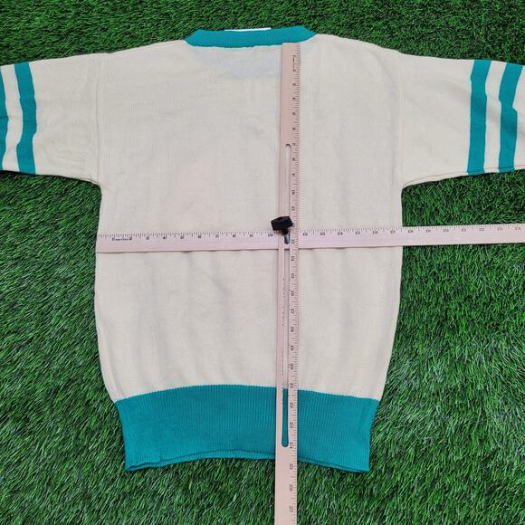 Vintage 80s MOD Sweater Womens XS/S 17x24 Ivory - Picture 7 of 12